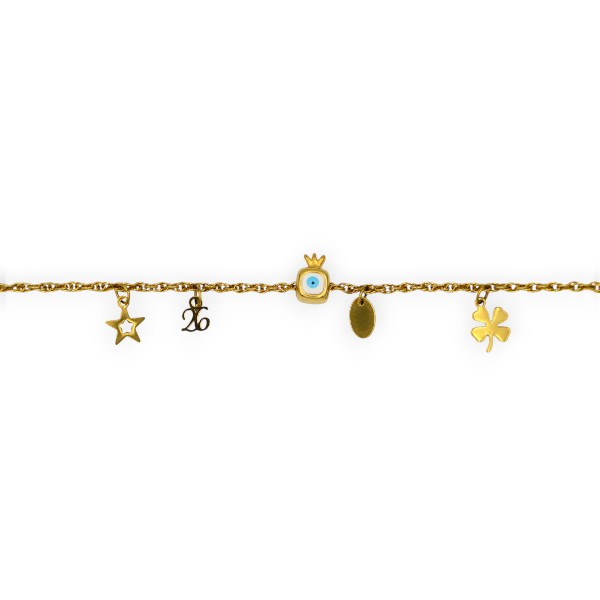 Βραχιόλι Γούρι 2026 με Ρόδι και Ματάκι