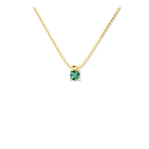 Κομψό μενταγιόν από επιχρυσωμένο Ασήμι 925 και σμαραγδί κρύσταλλο. Ιδανική επιλογή για όσες αναζητούν κάτι ανάλαφρο και μοντέρνο.