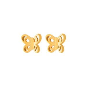 Κομψά σκουλαρίκια από επιχρυσωμένο ασήμι υψηλής ποιότητας με σχέδιο πεταλούδας. Ιδανικό για boho καλοκαιρινές εμφανίσεις.