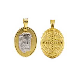 Κωνσταντινάτο με τον Ιησού Χριστό. Φυλαχτό δύο όψεων από επιχρυσωμένο Ασήμι 925 και ασημένιες λεπτομέρειες. Ένα πολύτιμο και μοναδικό κόσμημα.