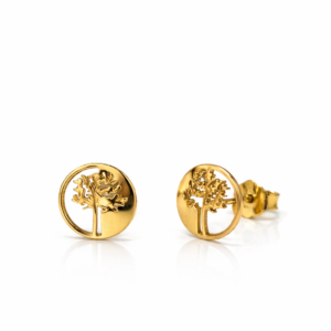 Χειροποίητα σκουλαρίκια με το Δέντρο της Ζωής από Ασήμι 925 και επιχρυσωμένα με double χρύσωμα Κ24. Κόσμημα με νόημα για εμφανίσεις με χαρακτήρα.