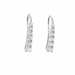 Χειροποίητα σκουλαρίκια από Ασήμι 925 με πέτρες ζιργκόν σε όλο το μήκος τους. Κομψότητα και λάμψη για επίσημες ή ξαθημερινές εμφανίσεις.