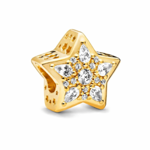 charm σε σχήμα αστεριού με λαμπερά κρύσταλλα. Κομψό και συμβολικό κόσμημα για ξεχωριστά δώρα και εντυπωσιακές εμφανίσεις.