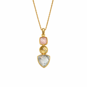 Χειροποίητο κολιέ από επιχρυσωμένο Ασήμι 925 με πολύτιμους λίθους. Ιδανικό για chic εμφανίσεις με διαχρονικό χαρακτήρα από το πρωί ως το βράδυ.