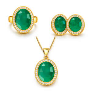 "Chloé" - Σετ με Πράσινο Αχάτη