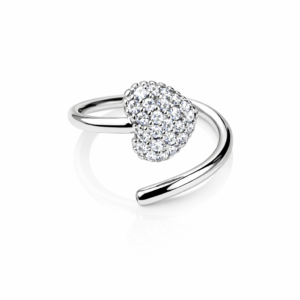 Λαμπερό δαχτυλίδι από  Ασήμι 925, με καρδιά και λευκές πέτρες ζιργκόν. Κομψό κόσμημα που συμβολίζει την αγάπη. Ιδανικό δώρο.