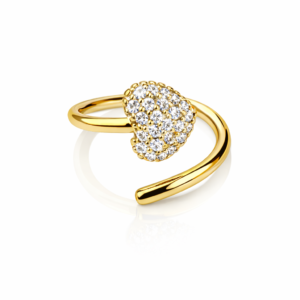 Λαμπερό δαχτυλίδι από  Ασήμι 925, με καρδιά και λευκές πέτρες ζιργκόν. Κομψό κόσμημα που συμβολίζει την αγάπη. Ιδανικό δώρο.