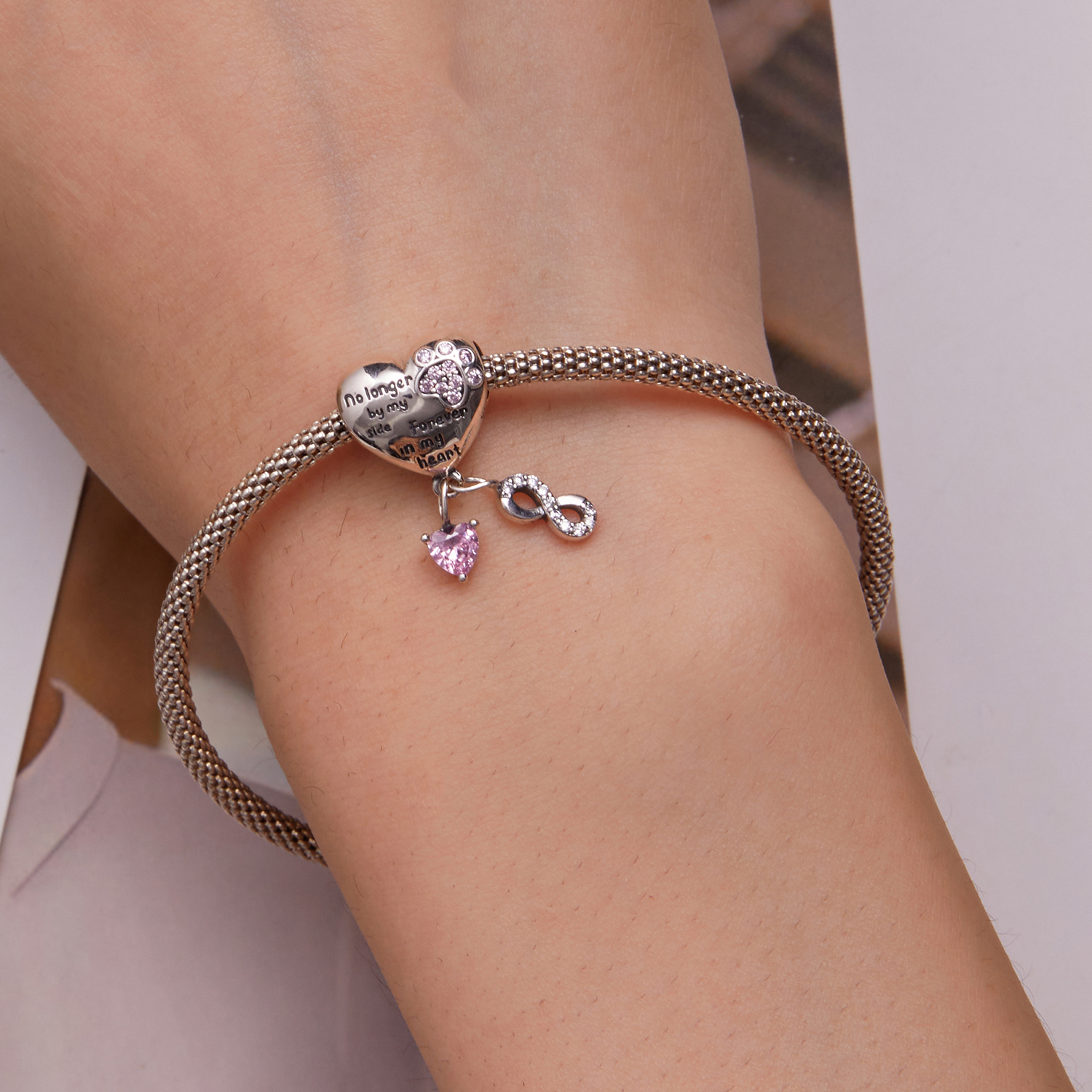 Charm - Καρδιά, Πατουσάκι & Σύμβολο Απείρου